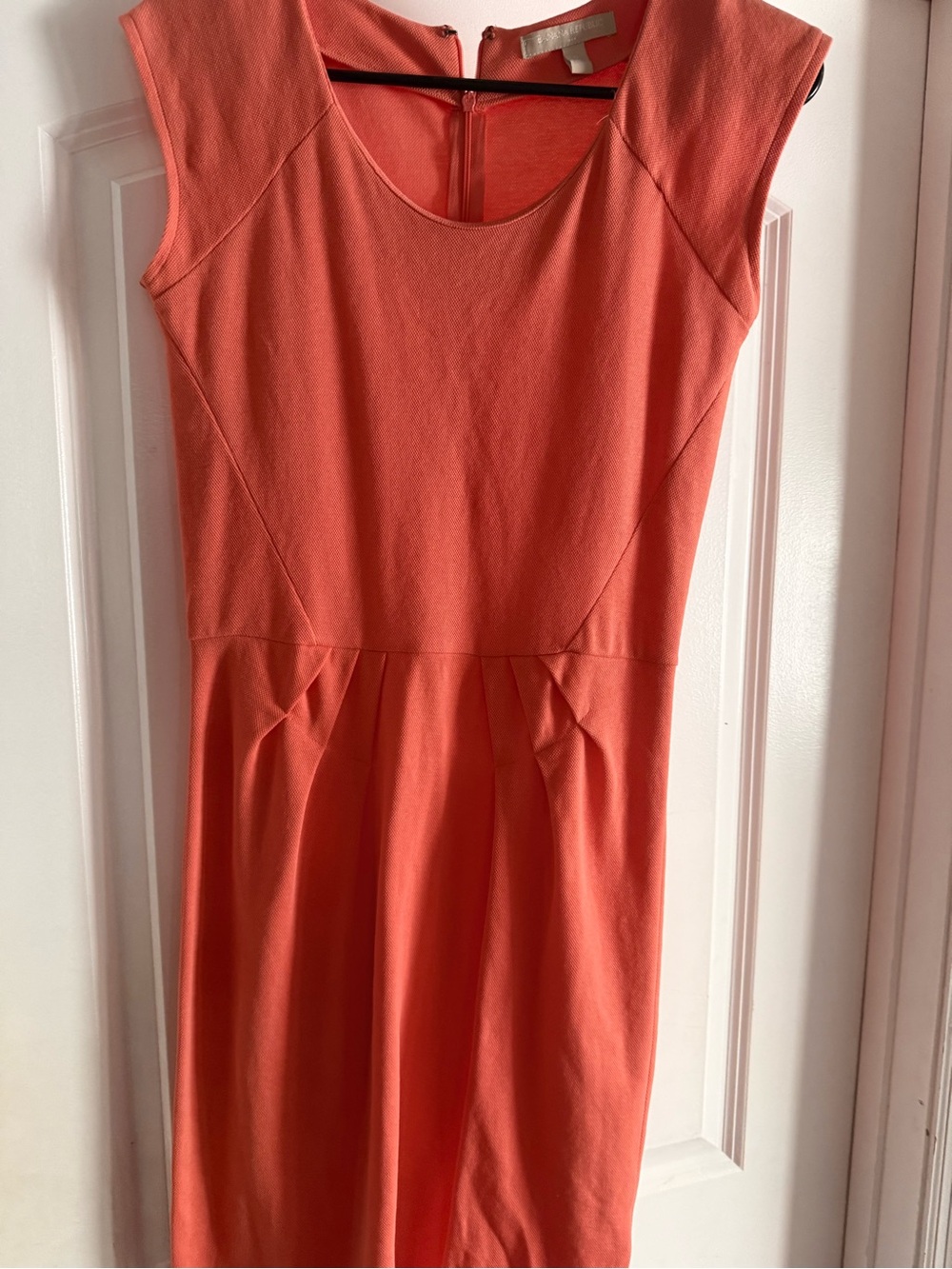 Banana Republic Coral Cap-Sleeve Fit-and-Flare Dress
